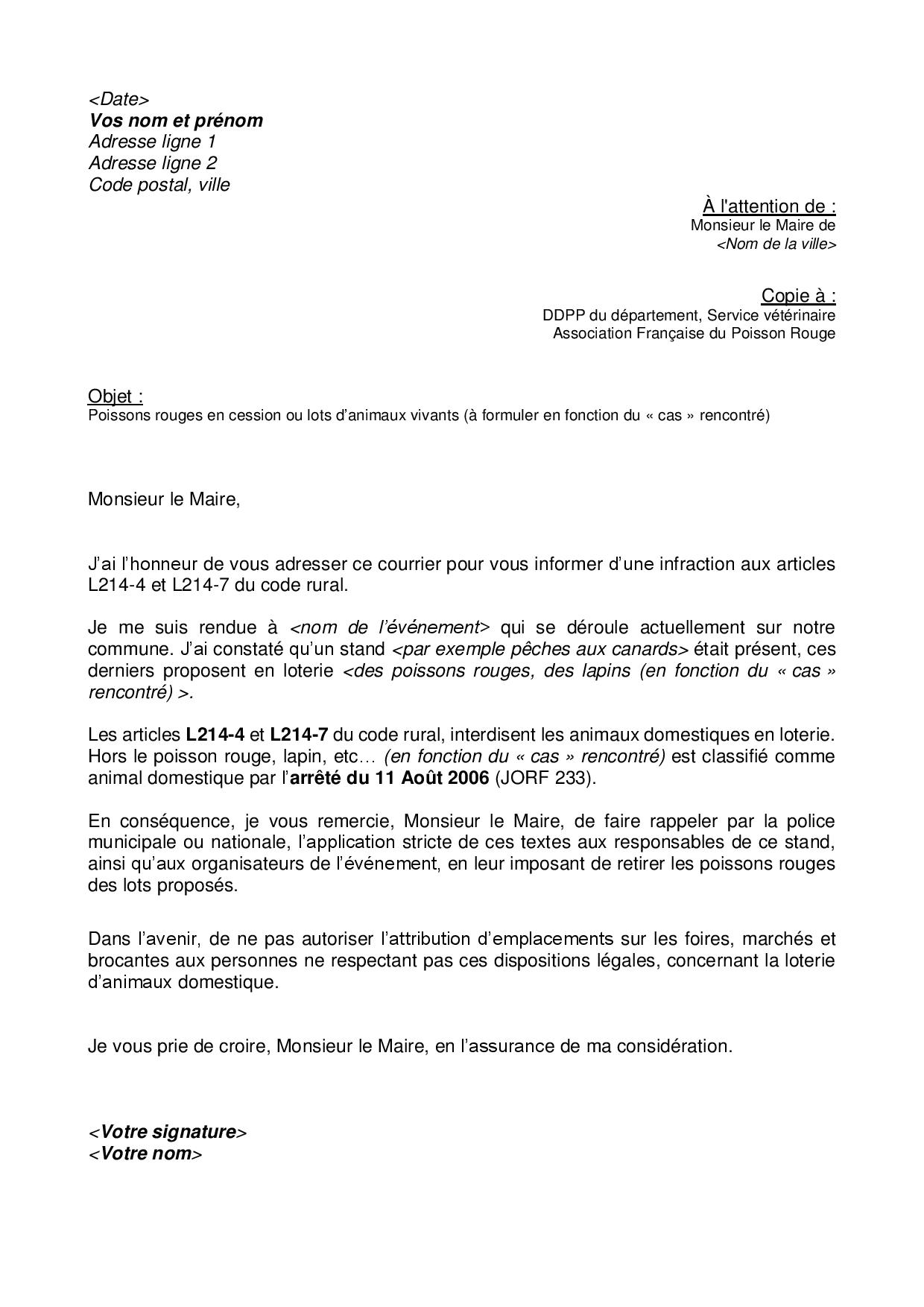 Courrier mairie